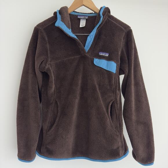 Patagonia Fleece Sweater Women Small Retool Snap T Pullover Hoody Jacket Polar - Picture 1 of 9